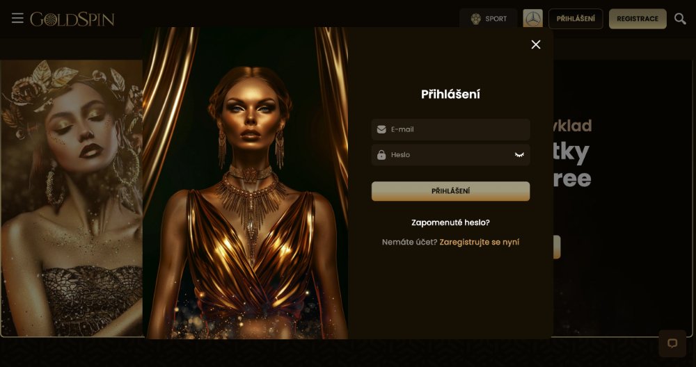 GoldSpin login, návod na přihlášení