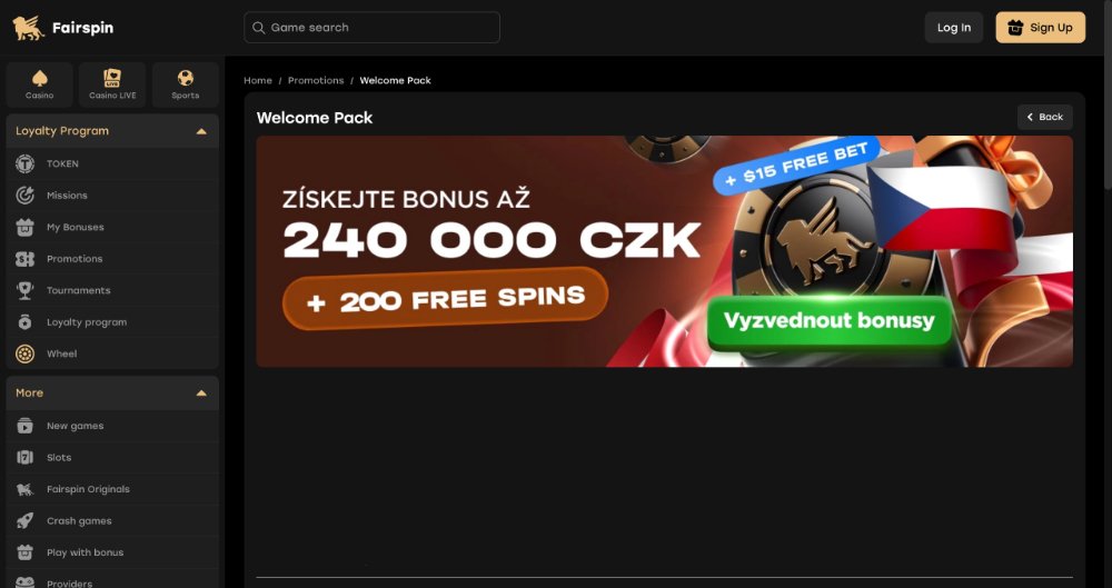 Fairspin free spins