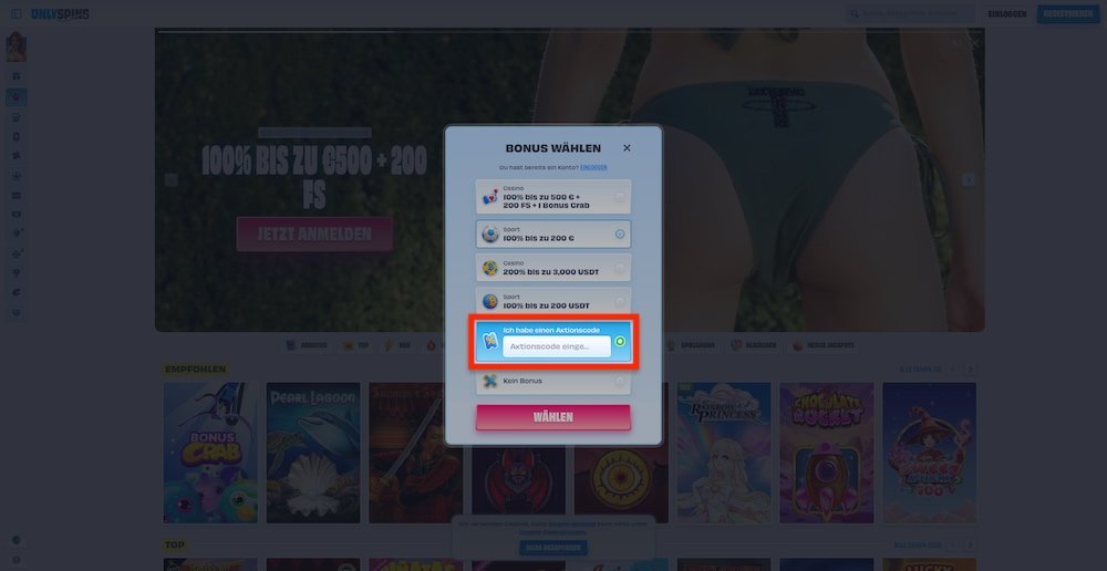 OnlySpins Promo-Code