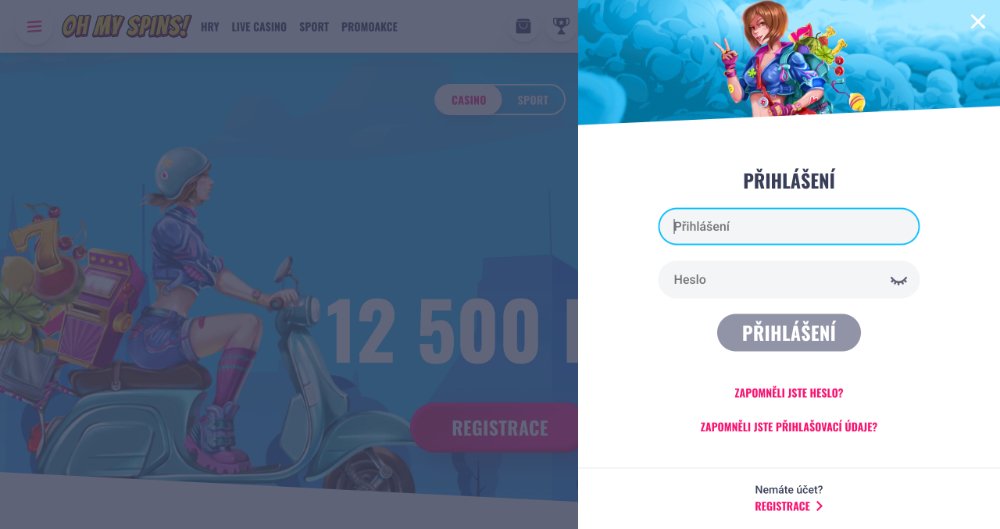 Oh My Spins login [Návod na přihlášení] úvodní