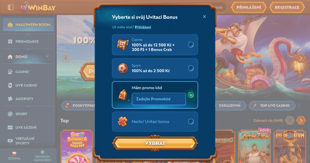 Promo code v casinu WinBay