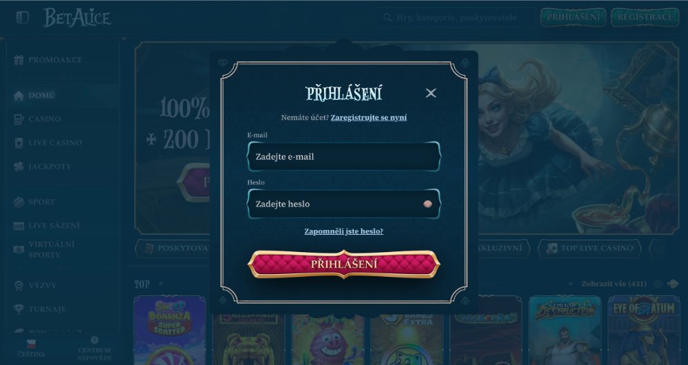 BetAlice login