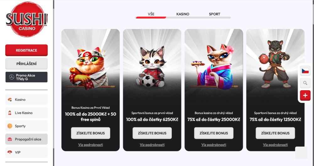 Lze získat v Sushi Casino no deposit bonus?