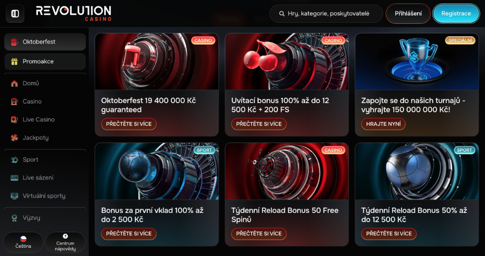 Říjnové bonusy v Revolution Casino