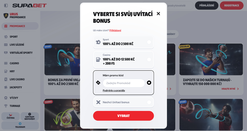 Supabet promo code náhled