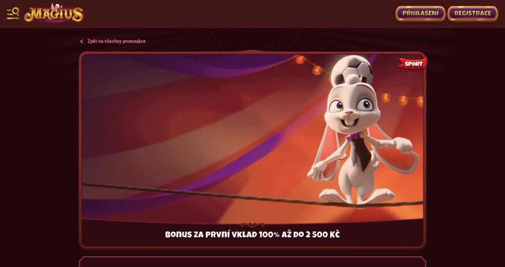 Bonus k prvnímu vkladu v sázkové kanceláři Magius