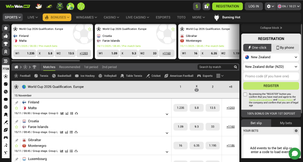 Sázková kancelář WinWin.bet úvodní