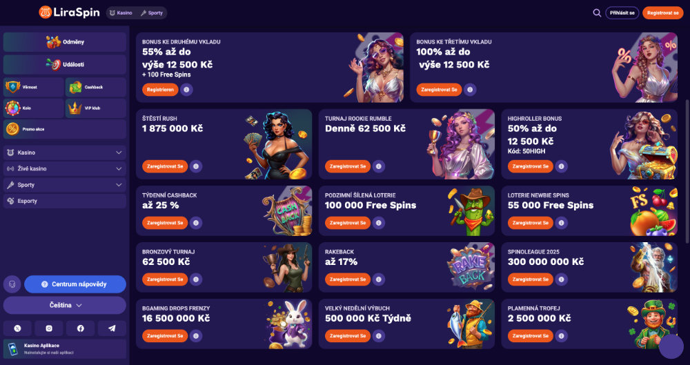 LiraSpin bonusy [Přehled TOP bonusů] úvodní