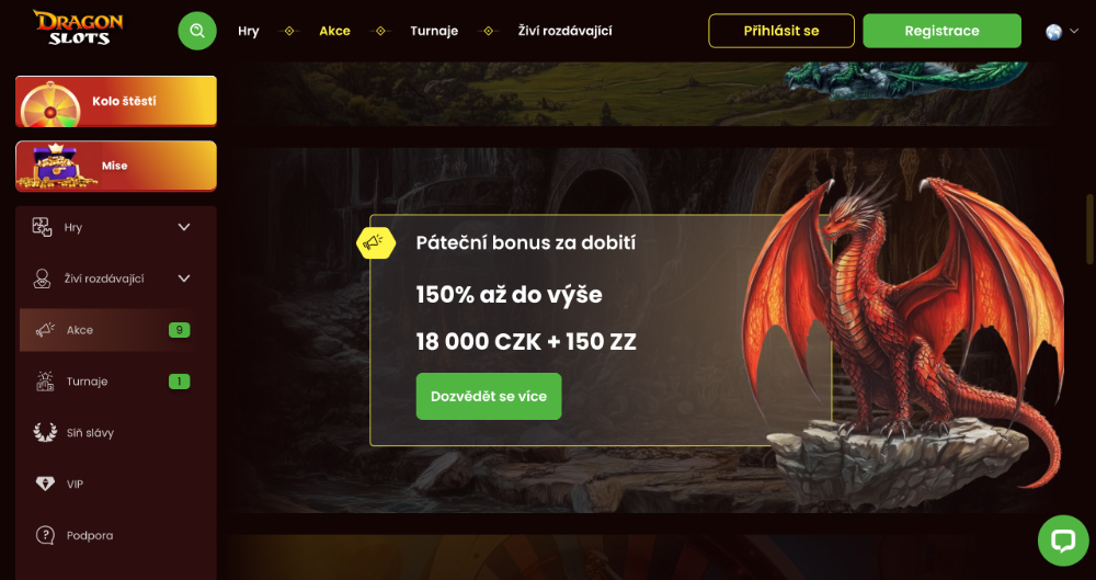 Listopadové free spiny v casinu Dragon Slots