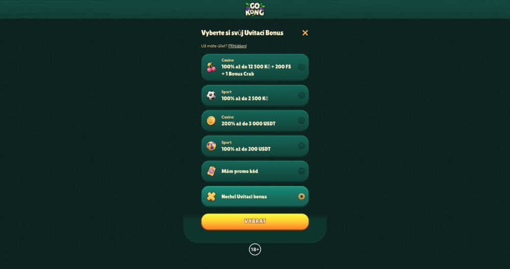 GoKong casino registrace