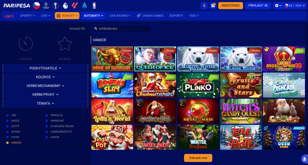 Casino PariPesa Vánoce 2025