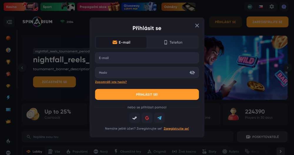 Spinarium login [Návod na přihlášení] úvodní