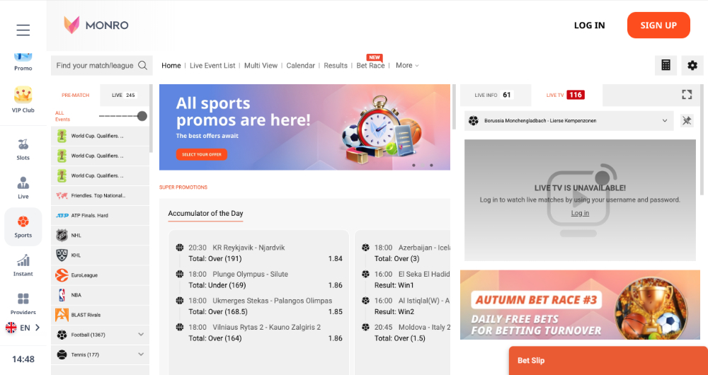 Sázková kancelář Monro Casino