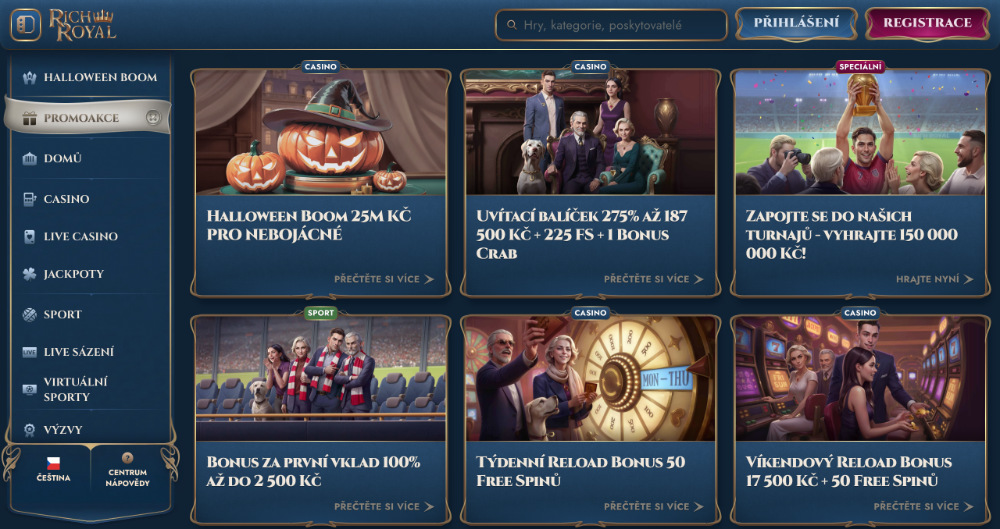 RichRoyal bonusy [listopad 2025] úvodní