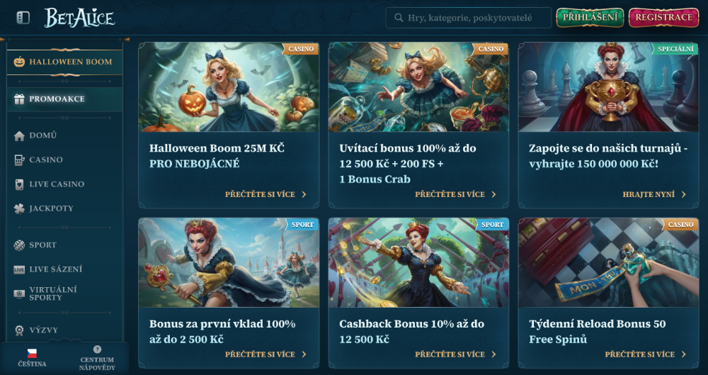 BetAlice bonusy [listopad 2025] úvodní