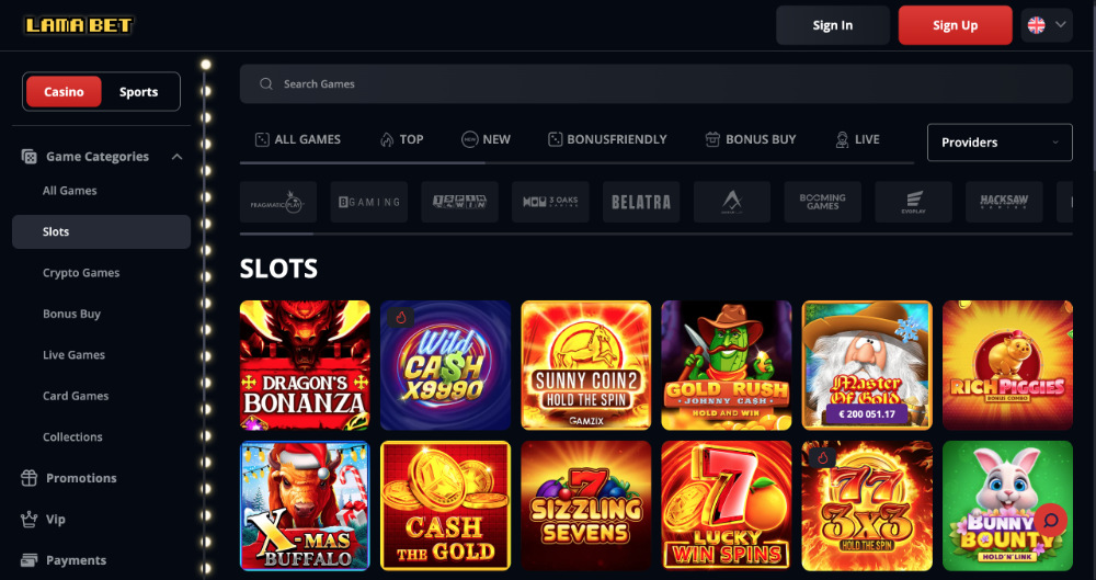 Lamabet automaty s vánoční tematikou