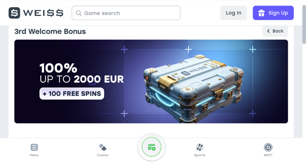 Listopadové free spiny v casinu Weiss
