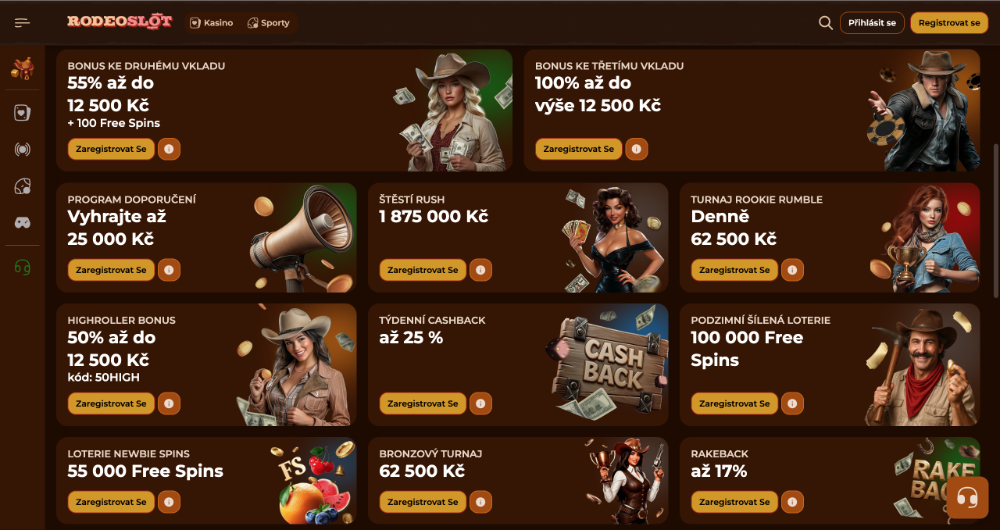 Rodeoslot bonusy [Přehled TOP bonusů] úvodní