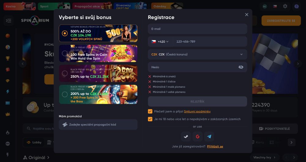 Spinarium registrace [Kompletní návod na založení nového účtu] úvodní