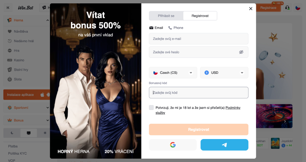 Win.Bet promo code úvodní