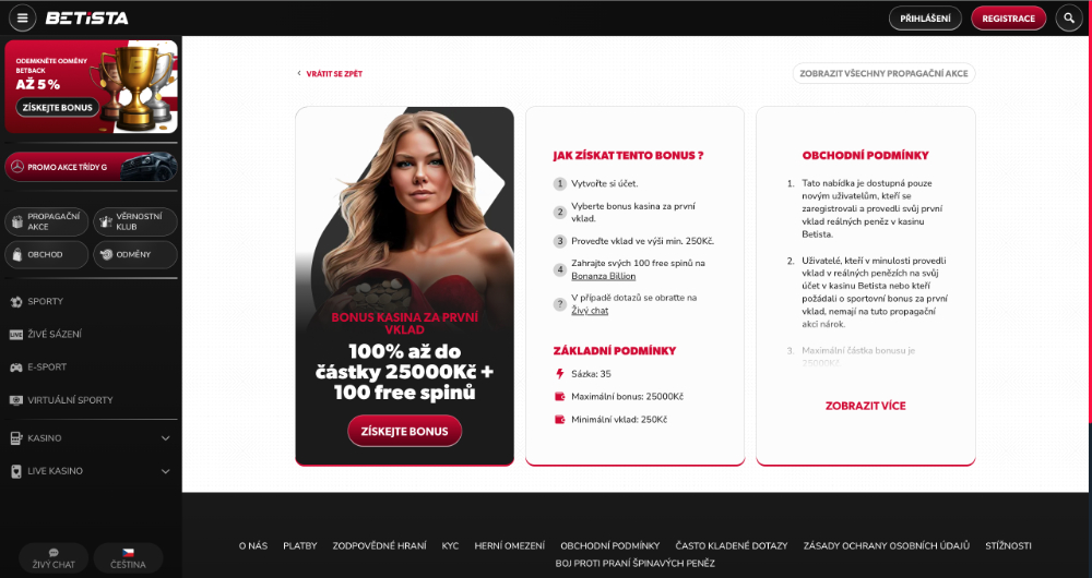 Listopadové free spiny v casinu Betista